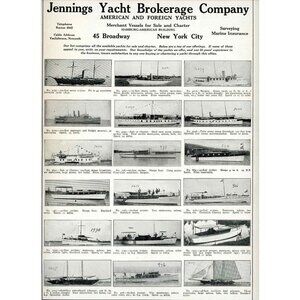 1915 Print Ad Jennings Yacht Brokerage Co Cruiser Steam Houseboat Schooner FAB!